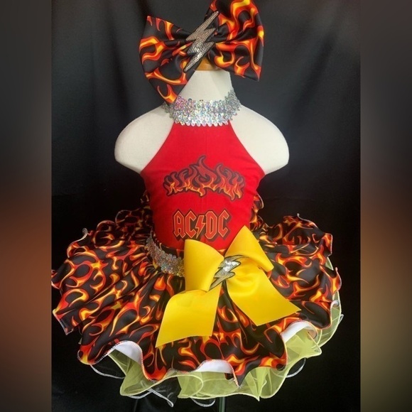 AC/DC outfit of choose pageant dress size 4-6 child - Picture 4 of 6